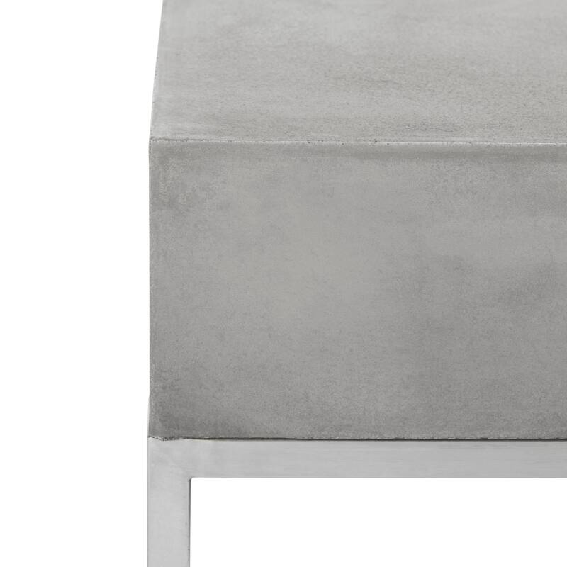 SAFAVIEH Dajana Dark Grey Modern Concrete Indoor/ Outdoor Coffee Table - 34.3" x 34.3" x 11.4" - 34Wx34Dx11H