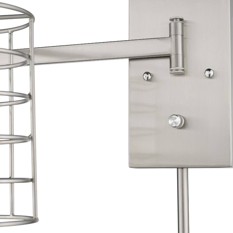 32"H Modern Plug-in Wall Sconce with LED Option and Dimmable Hanging Light Fixture Steel Frame - 32" H x 5" W x 20.75" D