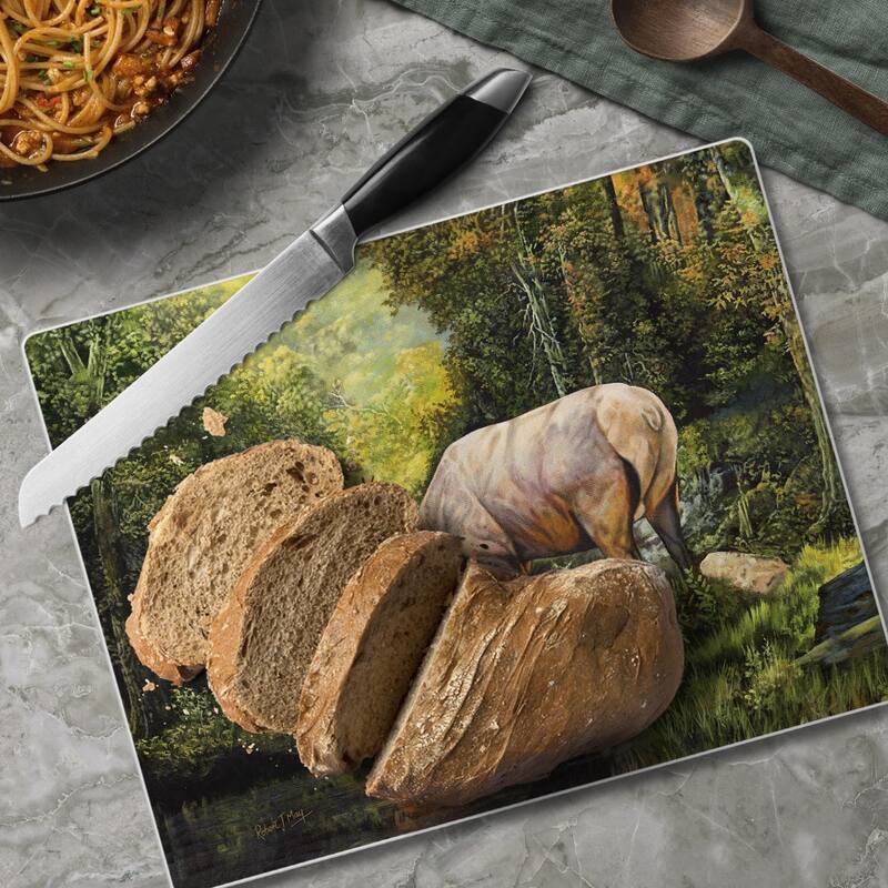 Tranquil Elk 3mm Heat Tolerant Tempered Glass Cutting Board 10” x 8” Made in the USA Dishwasher Safe