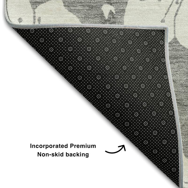 Premium Washable Super Soft Modern Floral Mayfield Rug