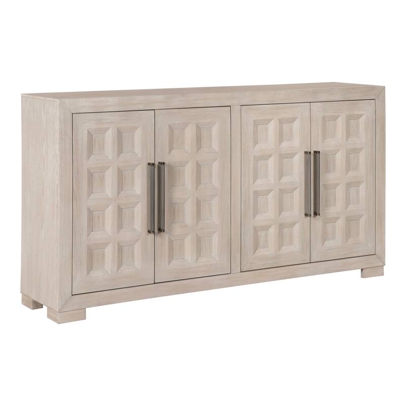Furniture of America Durem Modern Solid Wood 4-Shelf Coffered Panel Dining Server