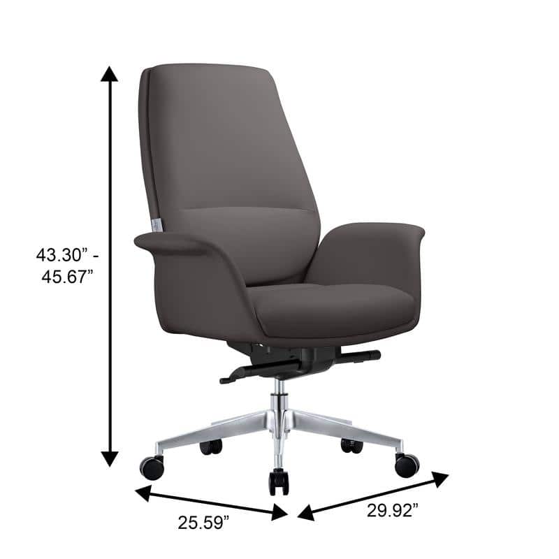 Summit Ergonomic Leather Office Chair with Durable Metal Frame, Adjustable Height, Swivel, Tilt, and Plush Cushion Support