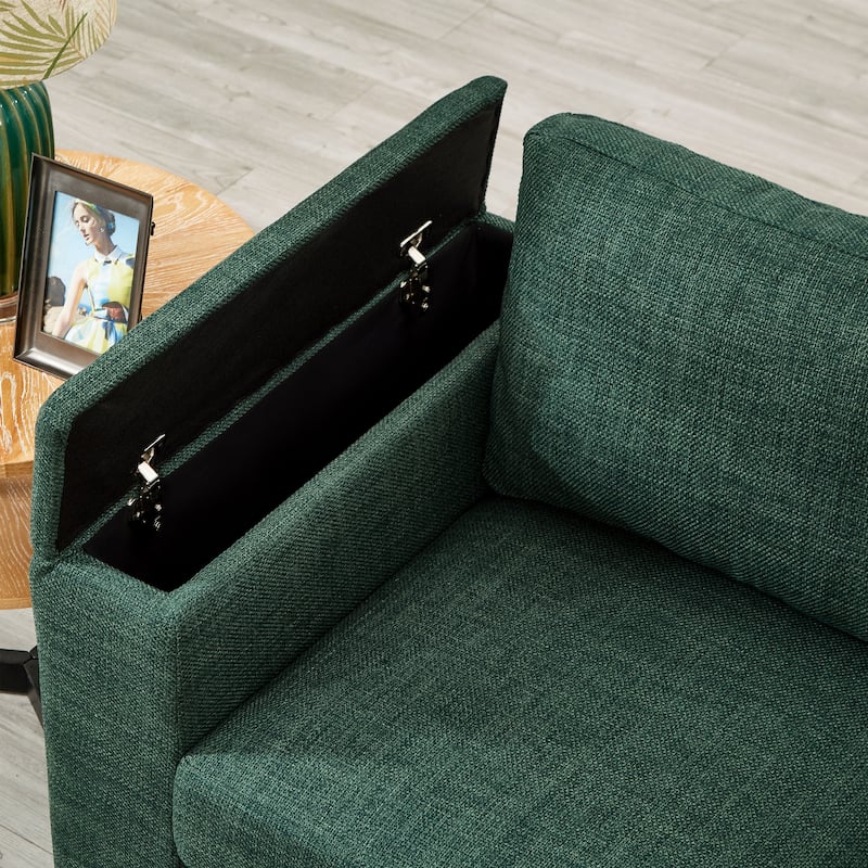 Set of 2 Loveseat Sofa & 3 Seater Couch with Storage and Cup Holders
