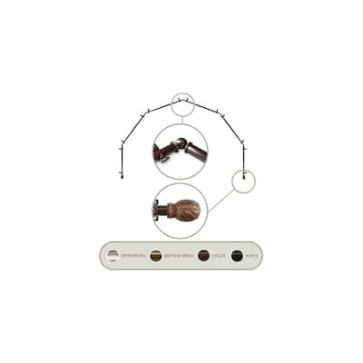 Coastal Craftsman Curtain Rod - 13/16 Inch 6-Sided Corner Rod - Cocoa Finish - M