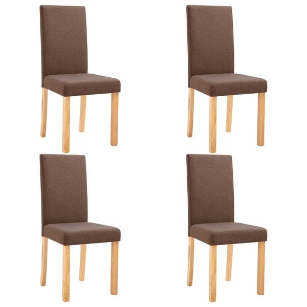 Vidaxl Dining Chairs 4 Pcs Brown Fabric Overstock 29166338