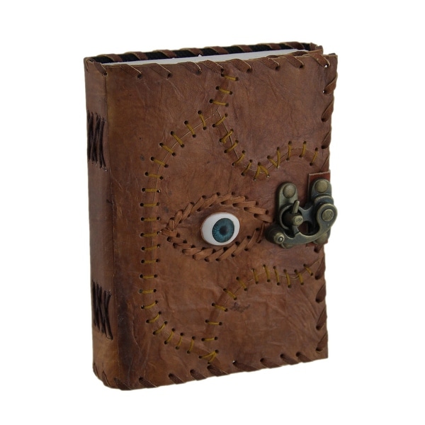 Sacred Eye Stitched Embossed Leather Blank Journal w/Latch