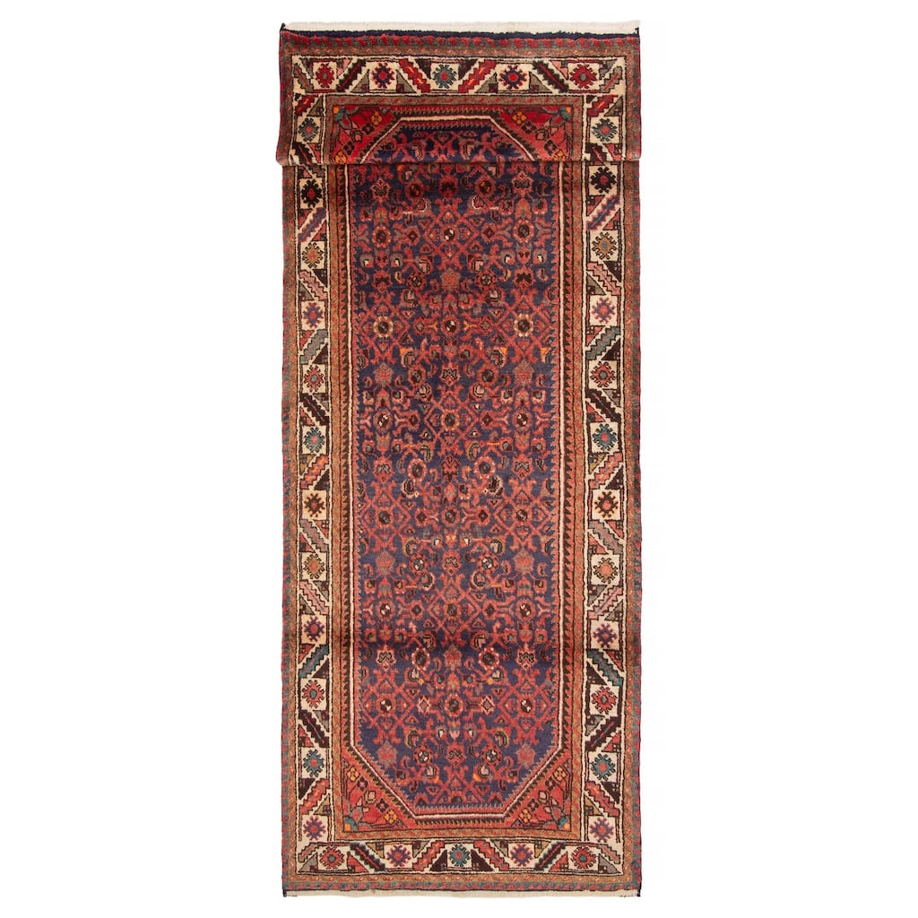 ECARPETGALLERY Hand-knotted Andelz Navy Wool Rug - 3'7 x 11'0