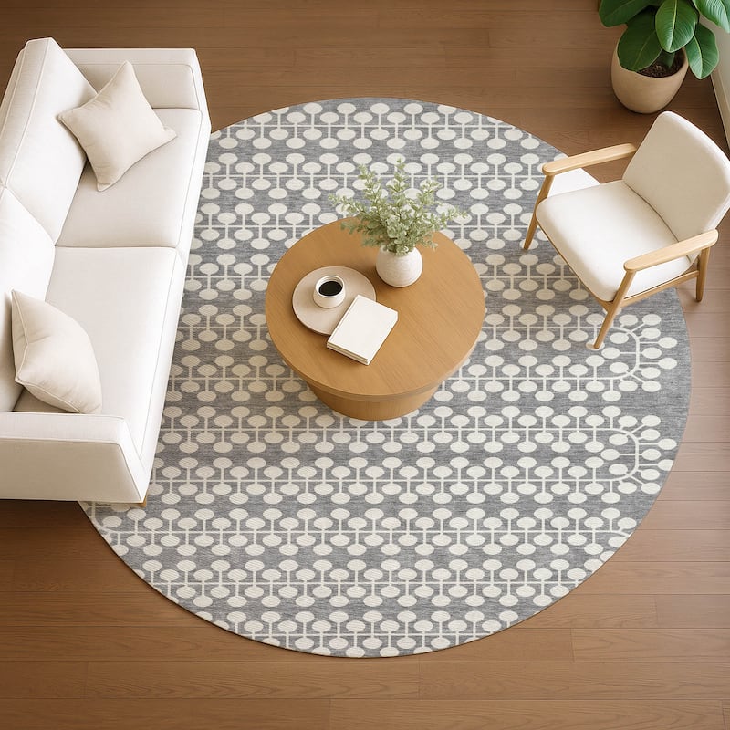 Machine Washable Indoor/ Outdoor Modern Ailey Chantille Rug