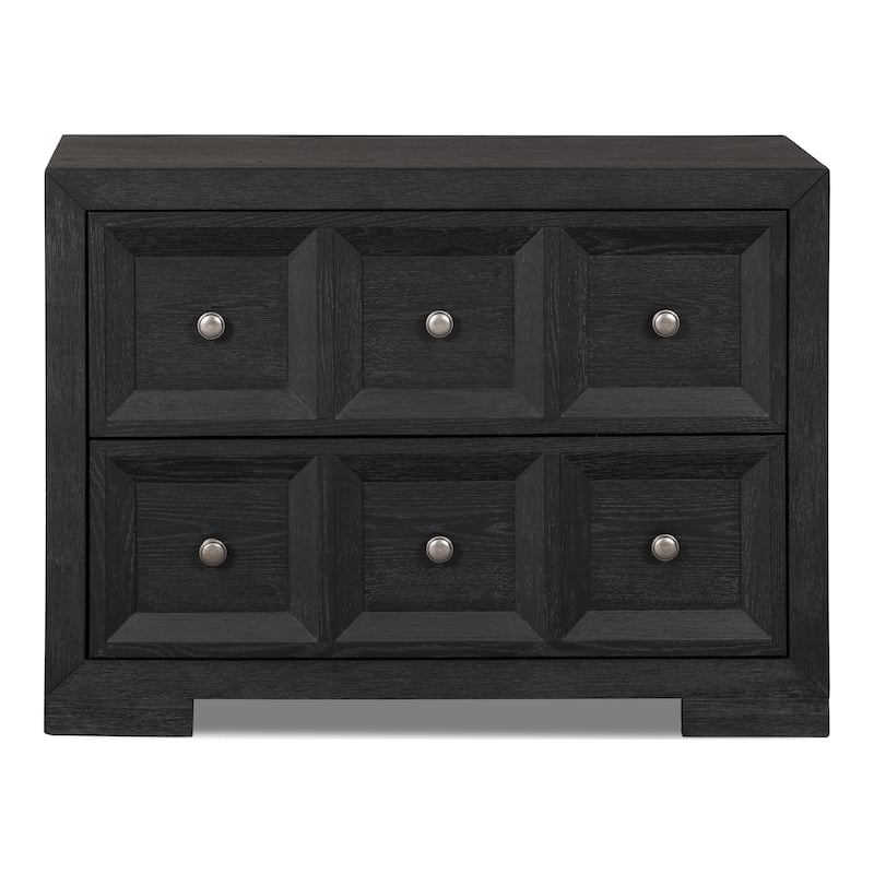 Furniture of America Durem Modern Classic Wood 2-Drawer Oversized Nightstand with USB Ports