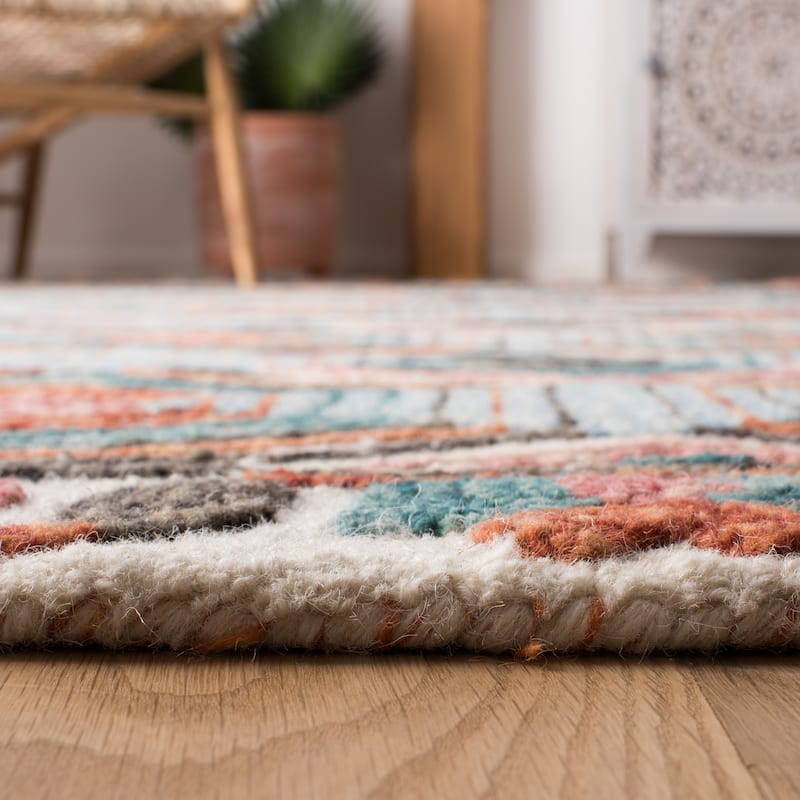 SAFAVIEH Handmade Trace Latoya Geometric Wool Rug