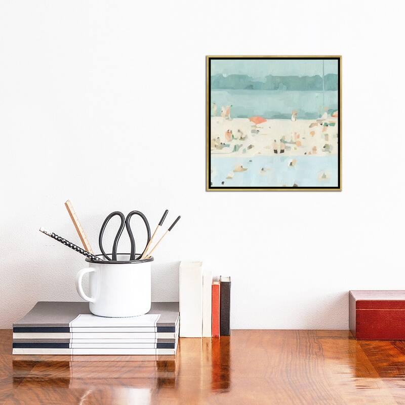 iCanvas "Sea Glass Sandbar II" by Emma Scarvey Framed Canvas Print