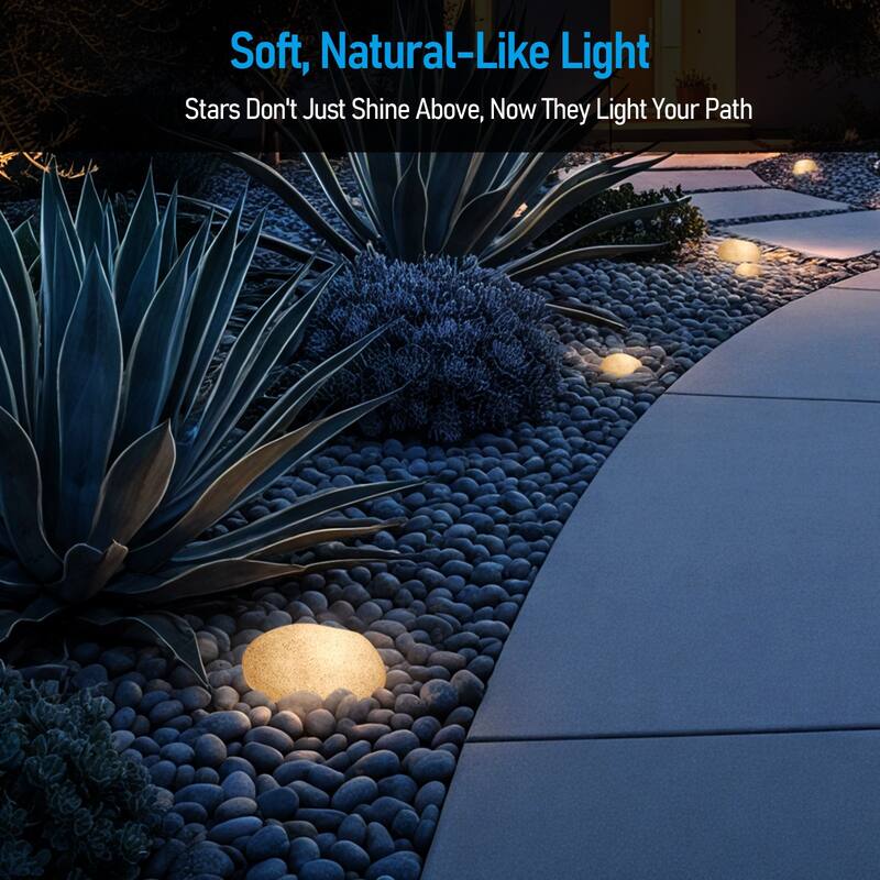 5CCT 3-Size Decorative Stone Lighting Kit, Cobblestone Pathway Lights
