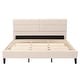 preview thumbnail 1 of 11, CorLiving Bellevue Dark Grey Upholstered Panel Bed, King Cream