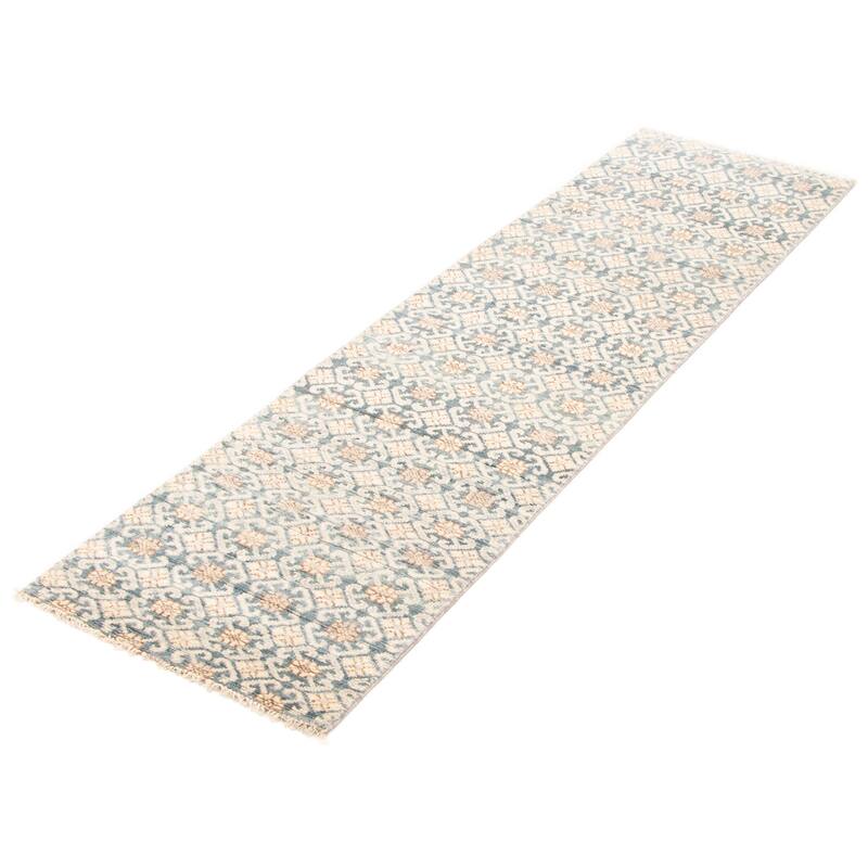 ECARPETGALLERY Hand-knotted Mystique Dark Teal Wool Rug - 2'8 x 9'11