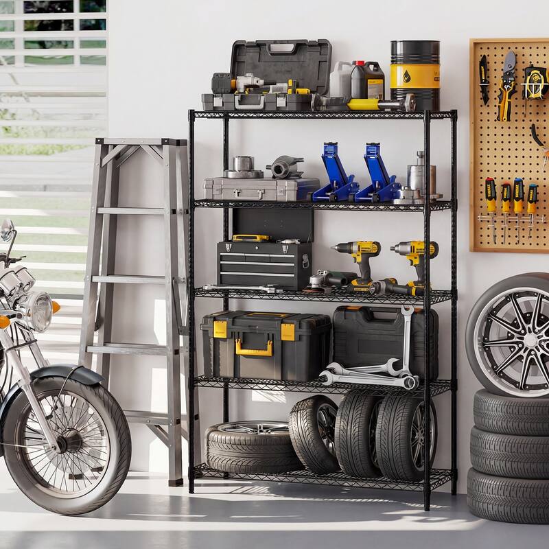 Gymax 5-Tier Metal Storage Shelving Unit 4000 LBS Storage Organizer