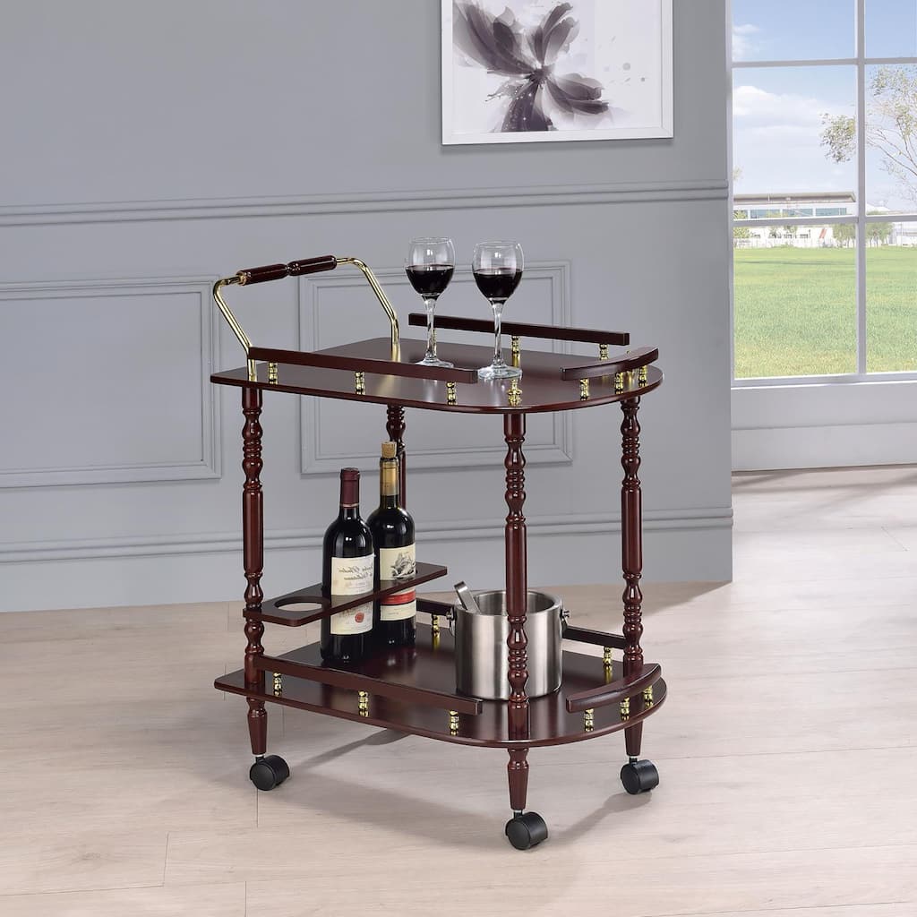 Merlot and Brass 2-shelf Serving cart