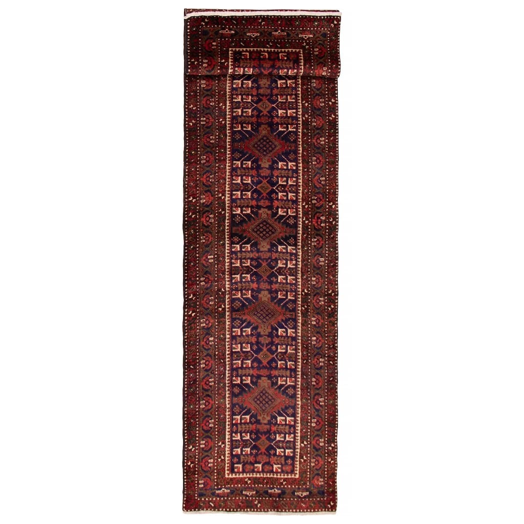 ECARPETGALLERY Hand-knotted Konya Anatolian Navy Wool Rug - 3'7 x 14'8