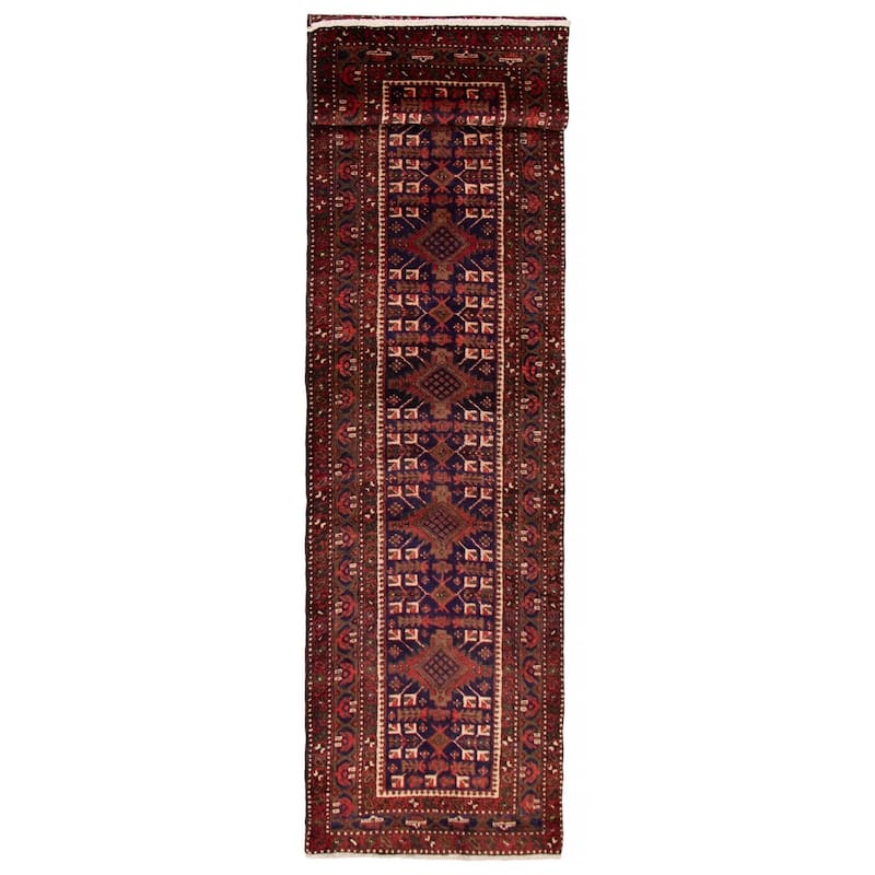 ECARPETGALLERY Hand-knotted Konya Anatolian Navy Wool Rug - 3'7 x 14'8 - Dark Navy - 3'7 x 14'8