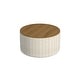 preview thumbnail 32 of 59, HomePop Round Storage Ottoman table with Wood Top