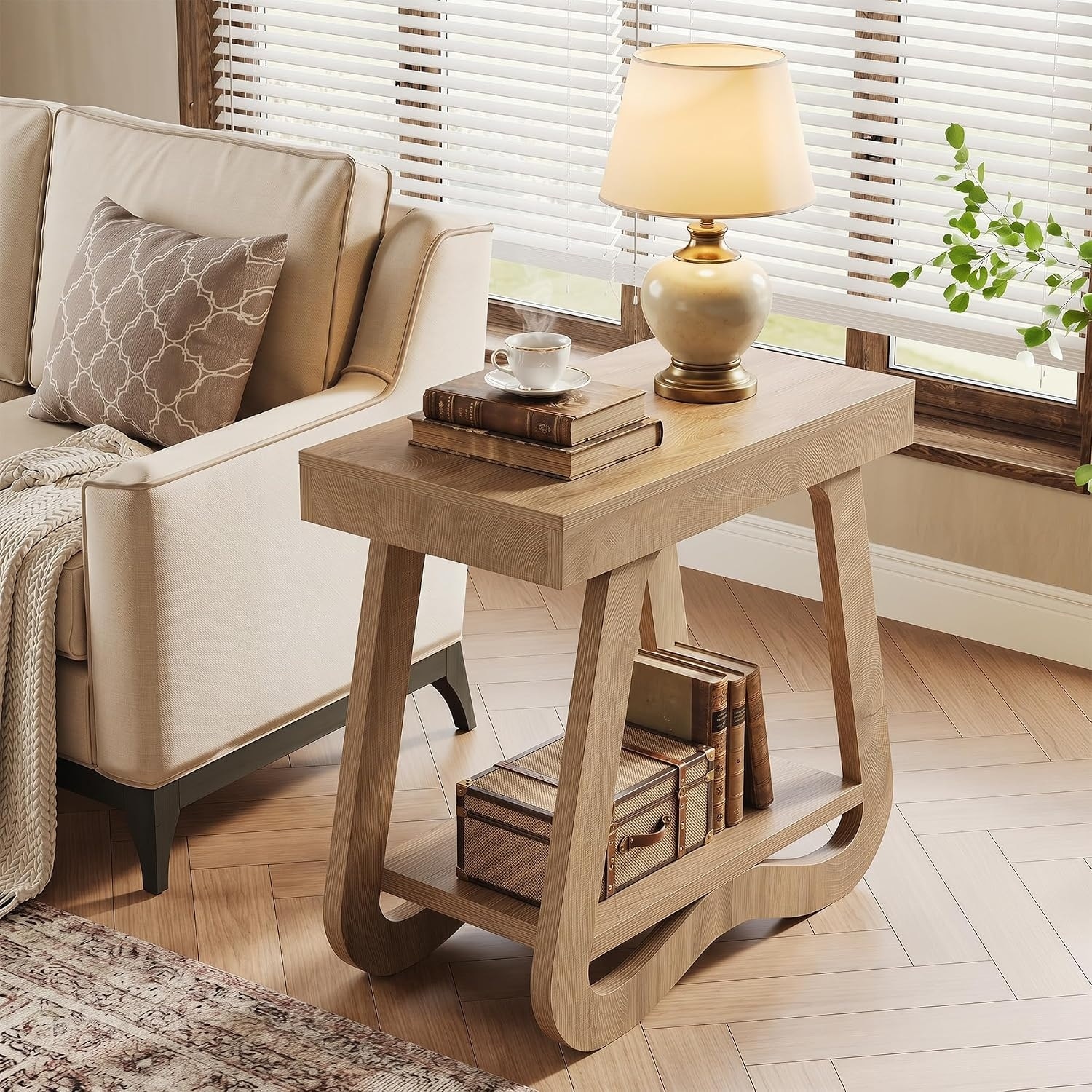 2-Tier Side Table for Living Room, Bedroom