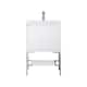 Option Brushed Nickel Base, Glossy White Top