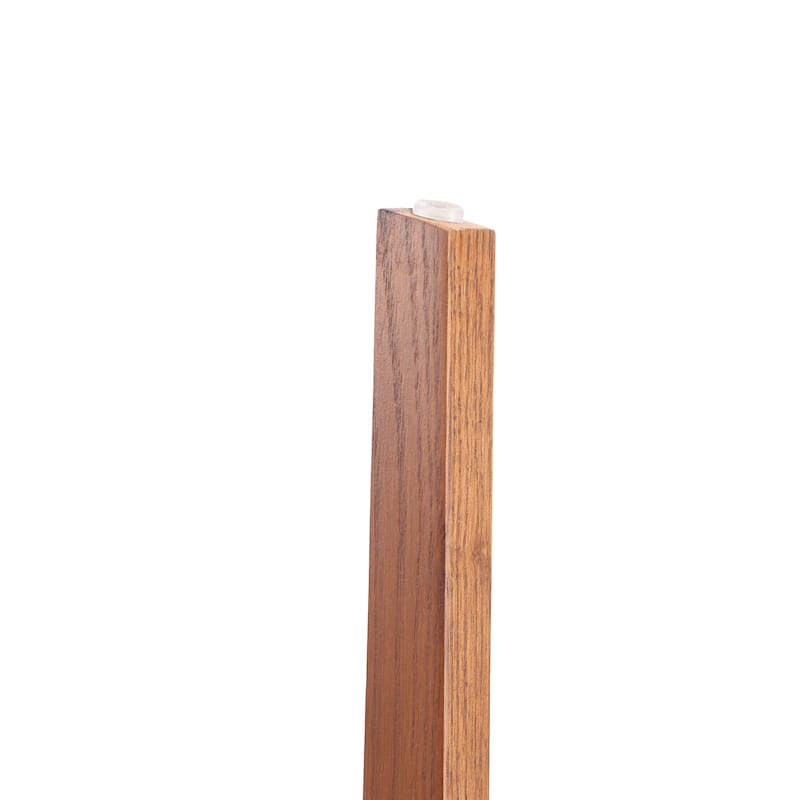 Dining Chair in Oak Wood with Open Back Design and Armrests Set of 2 Rivo Series