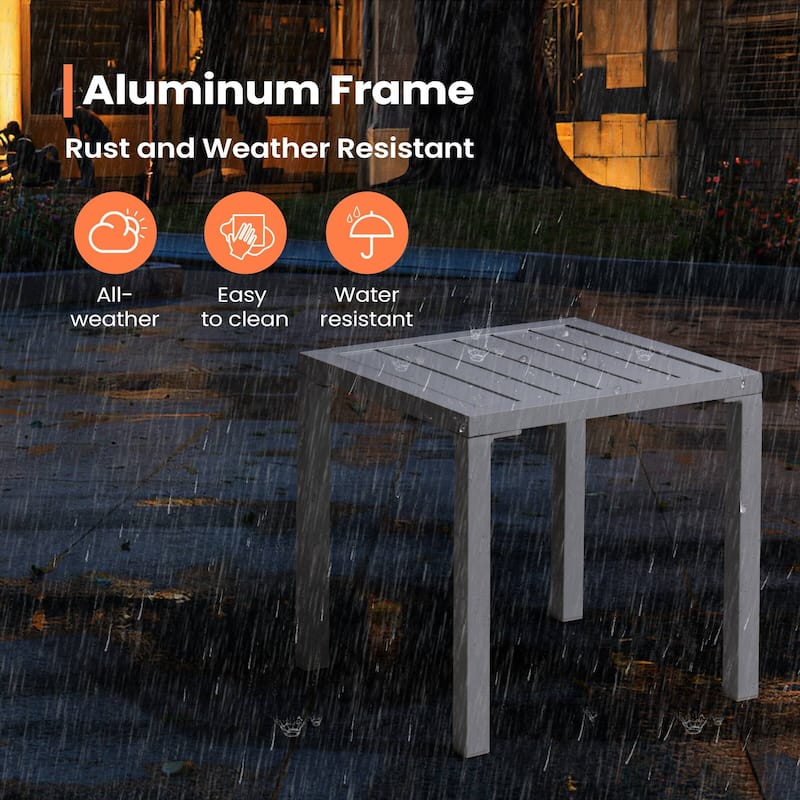Pellebant Outdoor 3-piece Aluminum Adjustable Back Chaise Lounge with Side Table Set