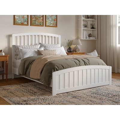 Solid Wood Low Profile Platform Bed with Footboard - Elegant Bedroom Furniture
