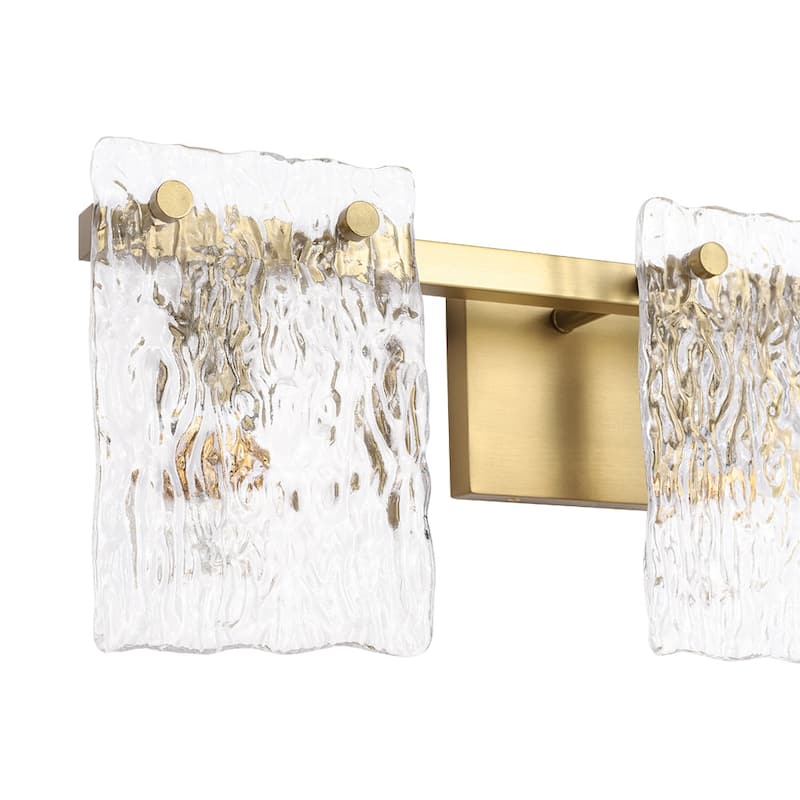 Modern 3-Light Rippled Glass Linear Bathroom Vanity Wall Lamp