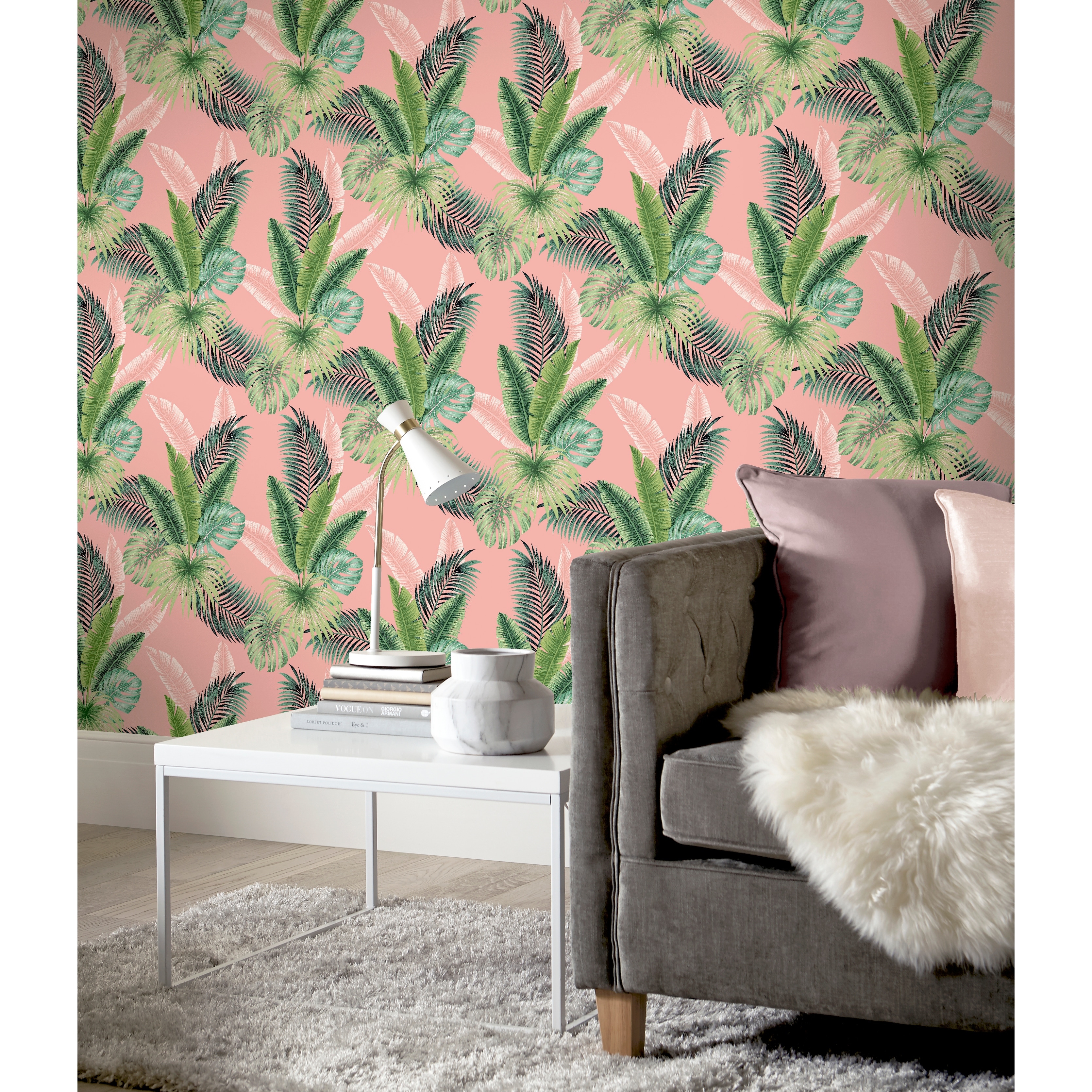 Miami Tropics Leaf Wallpaper - 20.8 in. W x 33 ft. L
