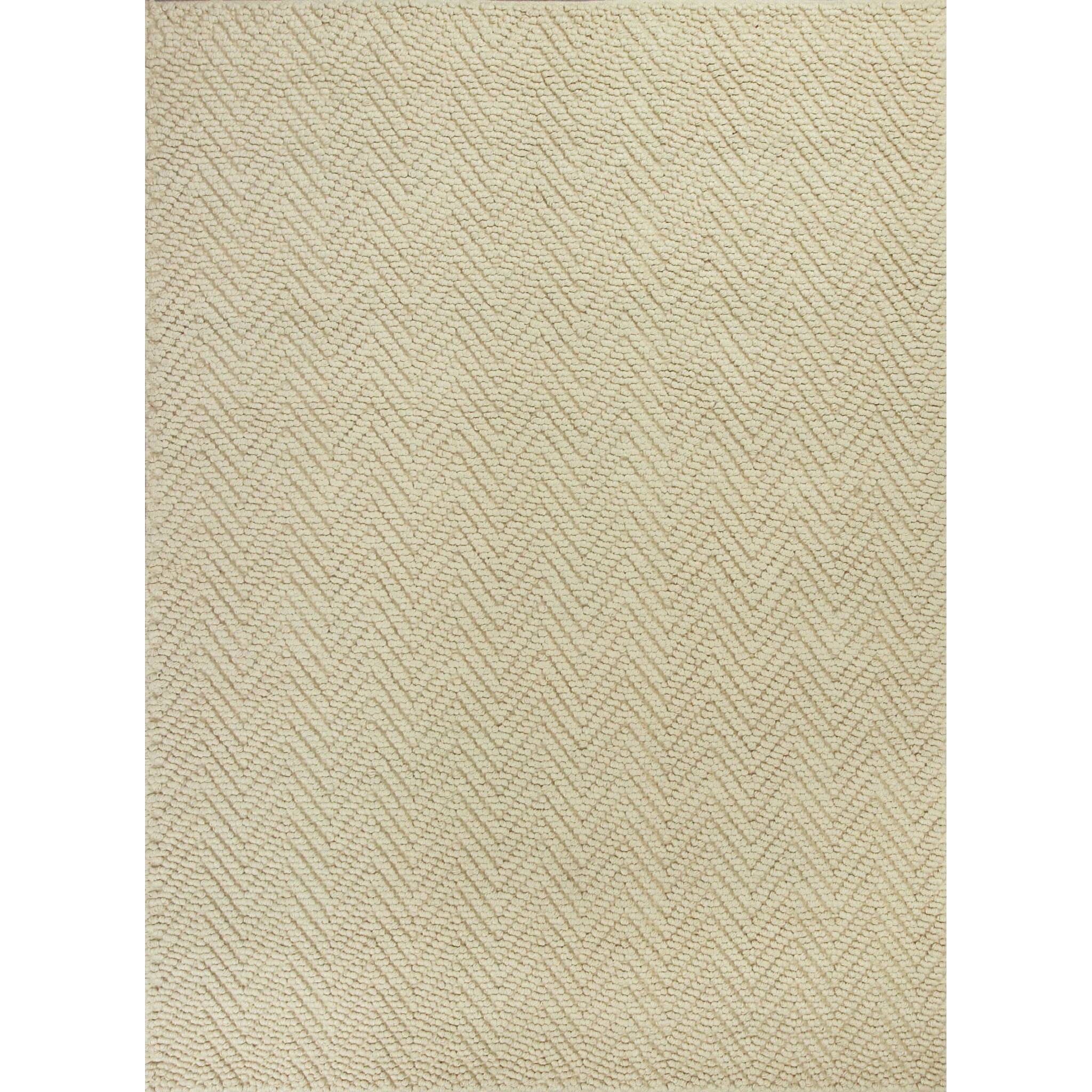 HomeRoots 5'x8' Ivory Herringbone Hand Woven Jute Area Rug 5' Octagon