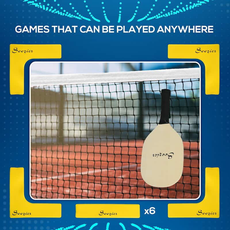 Soozier Pickleball Set with Net Court Markers and Wheels 22FT