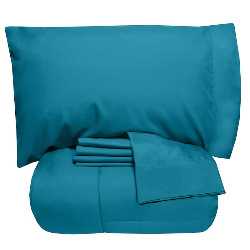 Sweet Home Collection Luxury Solid Bed-In-a-Bag with Sheet Set