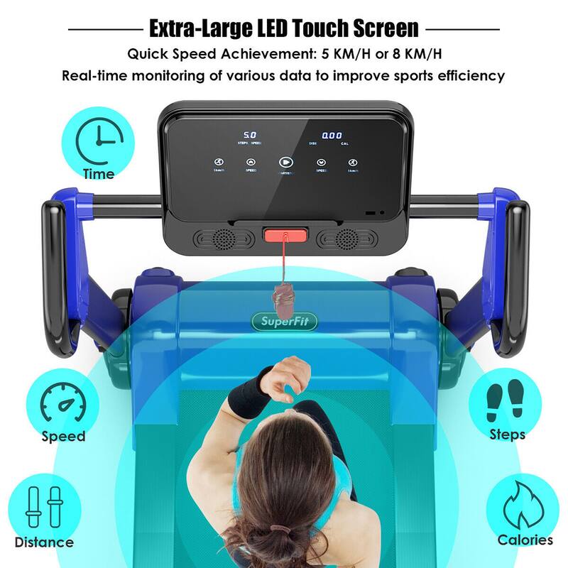 SuperFit 2.25HP Folding Electric Motorized Treadmill w/ Speaker - 55.9" x 30.5" x 49.5"
