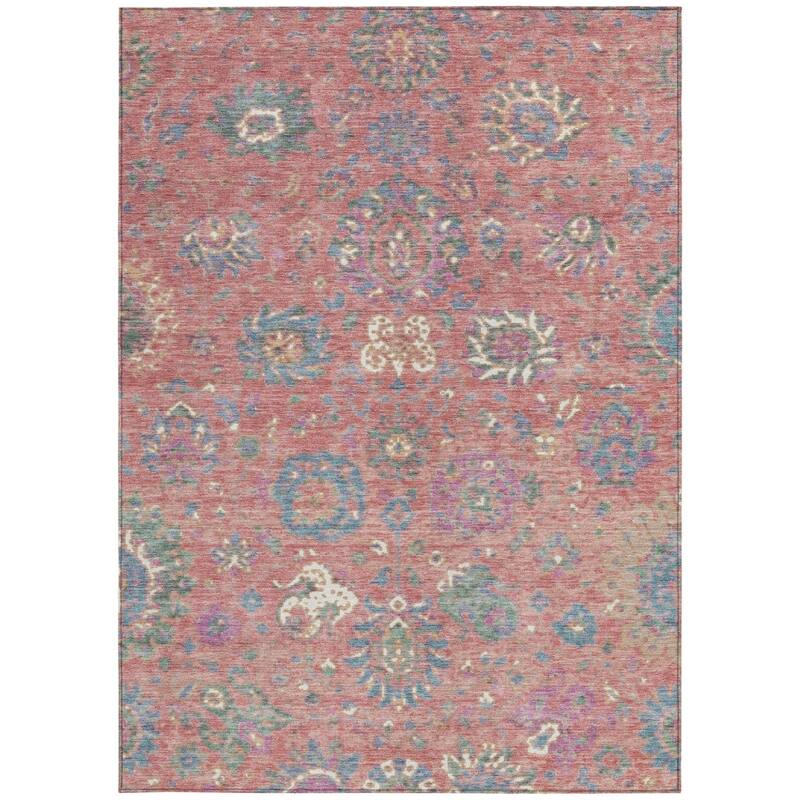 HomeRoots Floral Traditional Rectangle Outdoor Rug