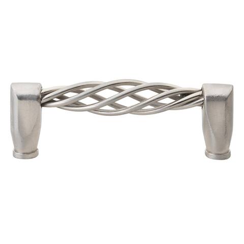 GlideRite 3-3/4-inch Screw Center Twisted Birdcage Cabinet Hardware Pull - Satin Nickel (Pack of 10) - Silver