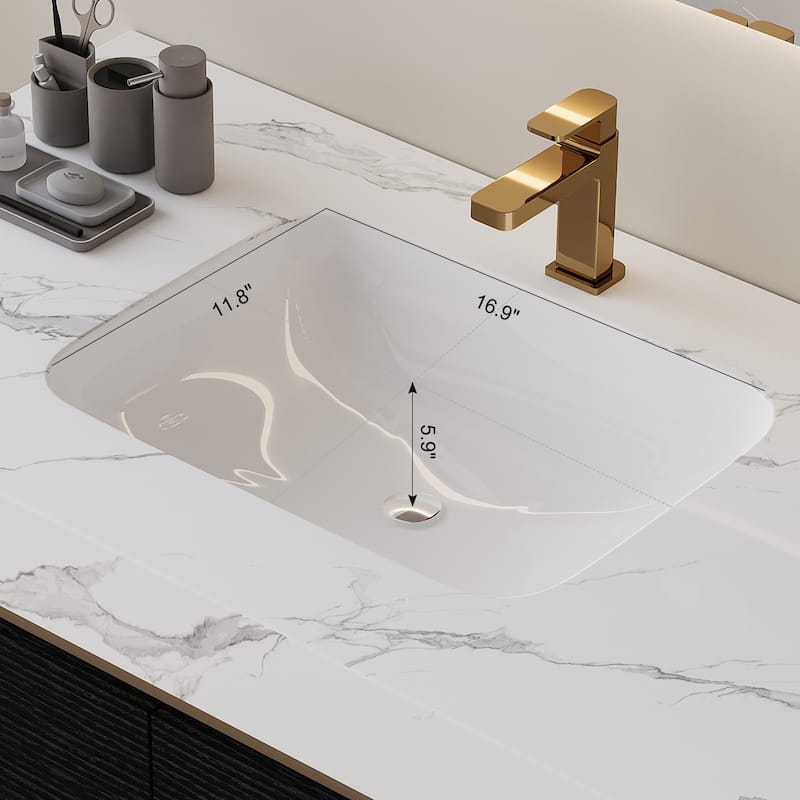 35.4" Modern Bathroom Vanity with Sintered Stone Top, Undermount Sink, 4 Drawers, Freestanding or Wall-Mounted