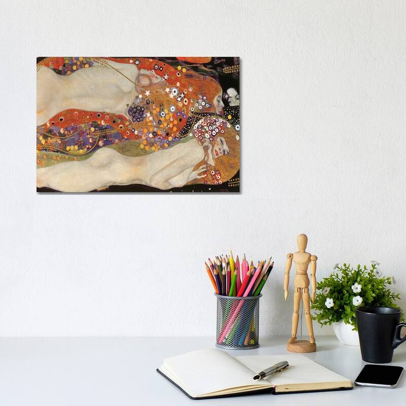 iCanvas "Water Serpents II, 1904-07" by Gustav Klimt Canvas Print - 8x12x0.75