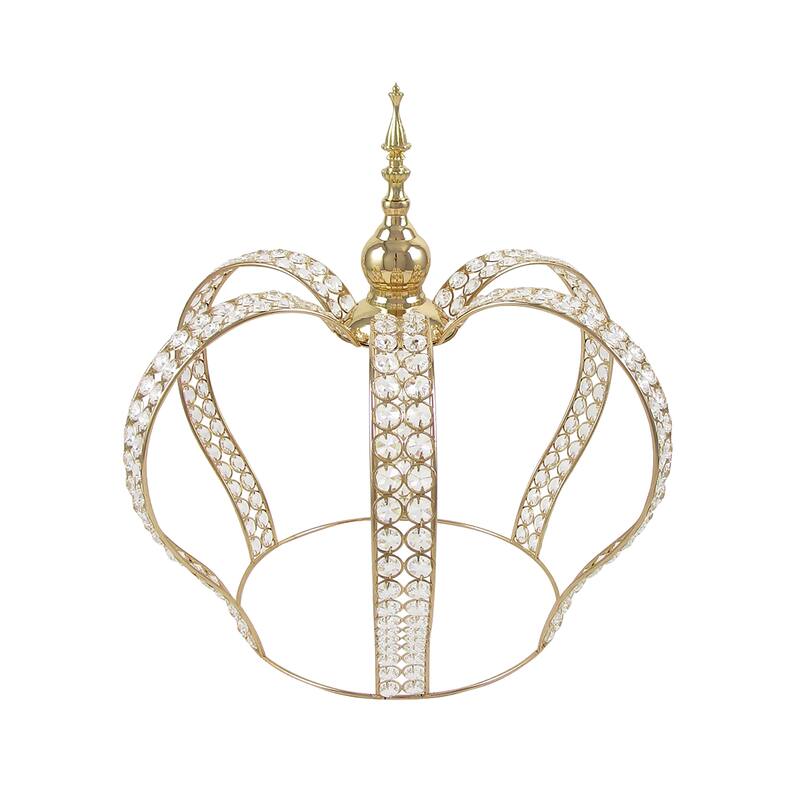 Crystal Bead Crown Decor Centerpiece Accent Piece Tabletop