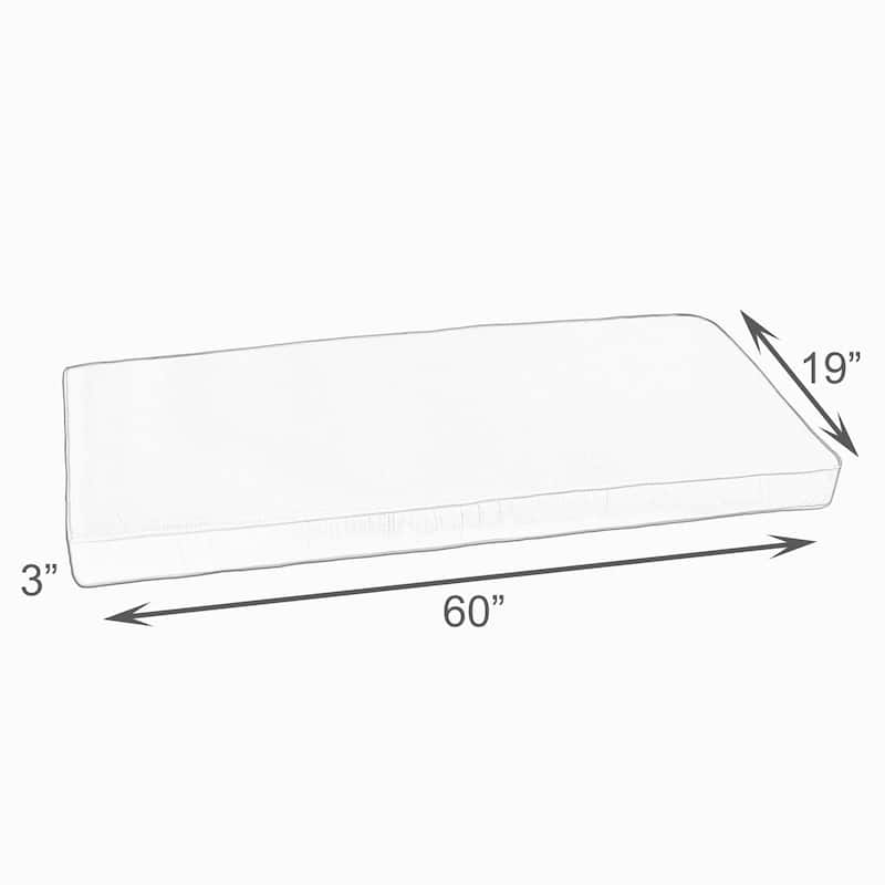 Sorra Home Indoor/Outdoor Solid Corded Bench Cushion