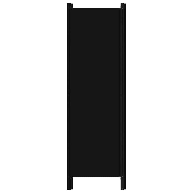 Dina 3 Panel Room Divider Screen, Black Fabric and Iron, 71 Inch