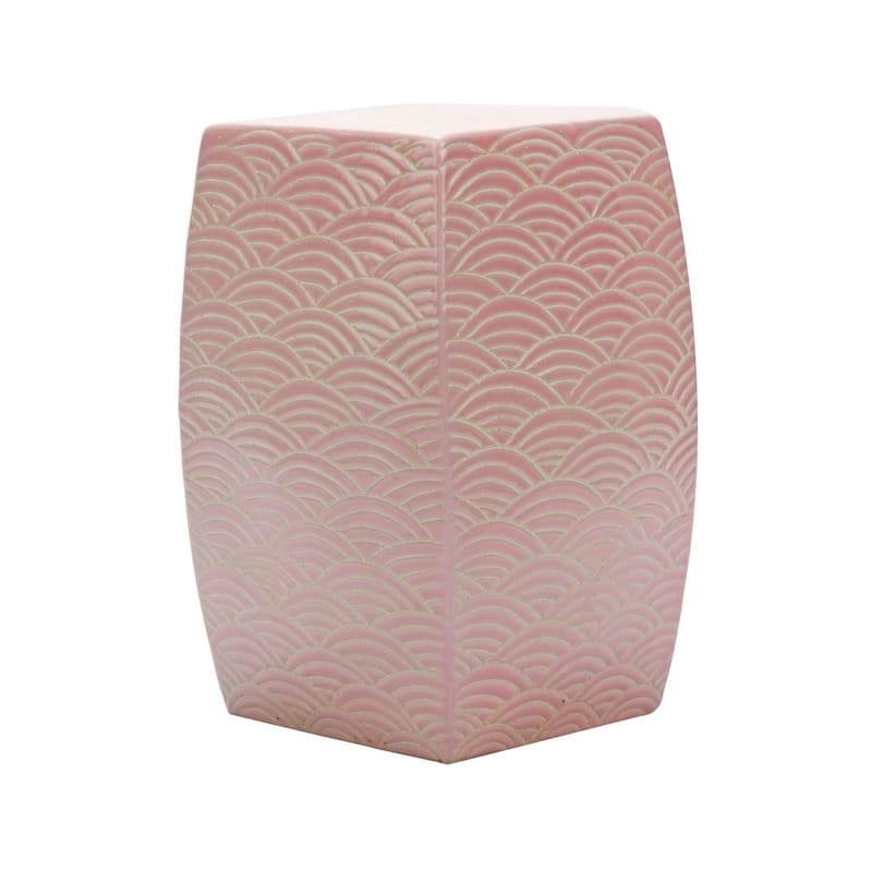 Seawave Square Garden Stool Blush Pink