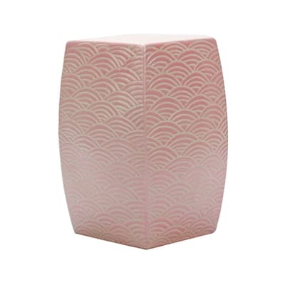 Seawave Square Garden Stool Blush Pink