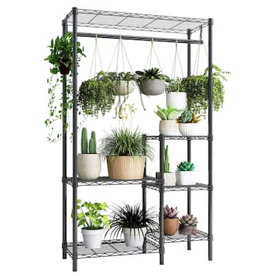 Plant Stands for Indoor Plantsd Outdoor Plant Shelf, 6 Tier 16 Pots Flower Pots Holder Storage Shelf Flower Stands W/ hanger rod