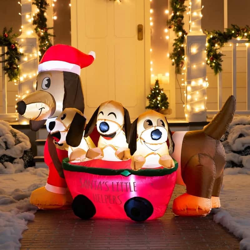 Cheerful Christmas Puppy Inflatable