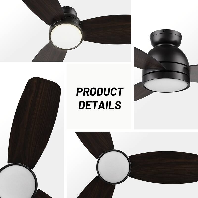 CARRO Cerus 44" 3-Blade Indoor Ceiling Fan with Light and Remote Control