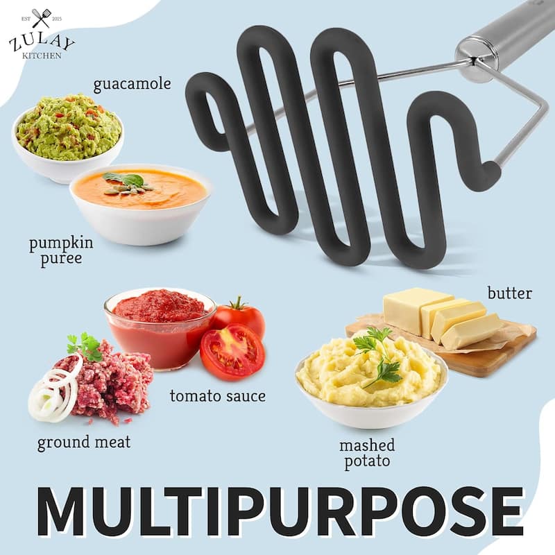 Zulay Kitchen Non-Scratch Potato Masher Kitchen Tool