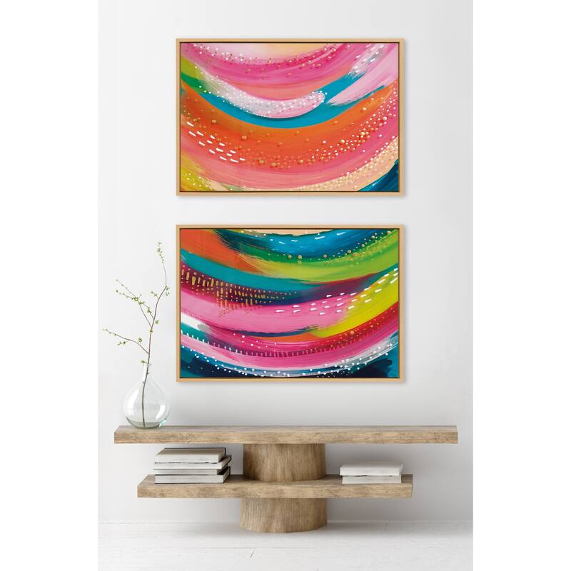 Kate and Laurel Sylvie Abstract LR Framed Canvas Art by Jessi Raulet