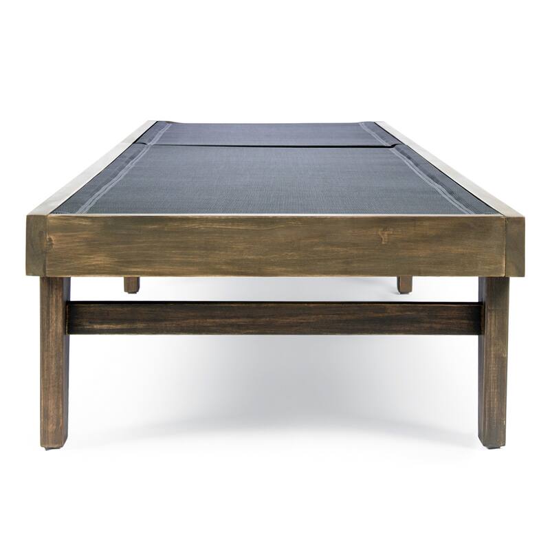 Summerland Outdoor Acacia/Mesh Chaise Lounge by Christopher Knight Home