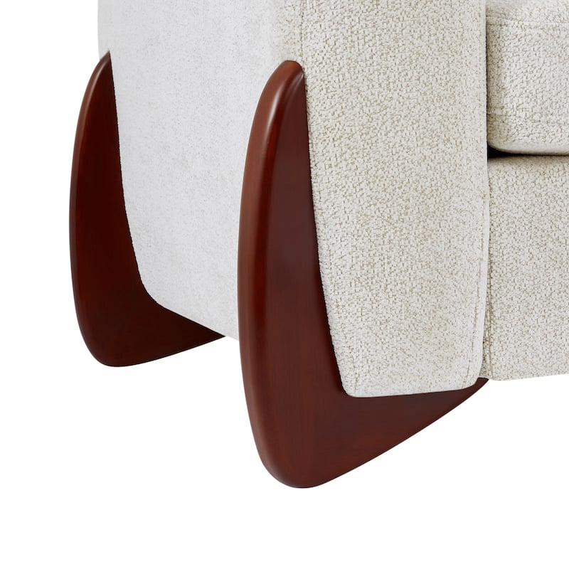 Christopher Knight Home - Hartly Modern Chenille Upholstered 3-Seater Sofa with Solid Wood Legs